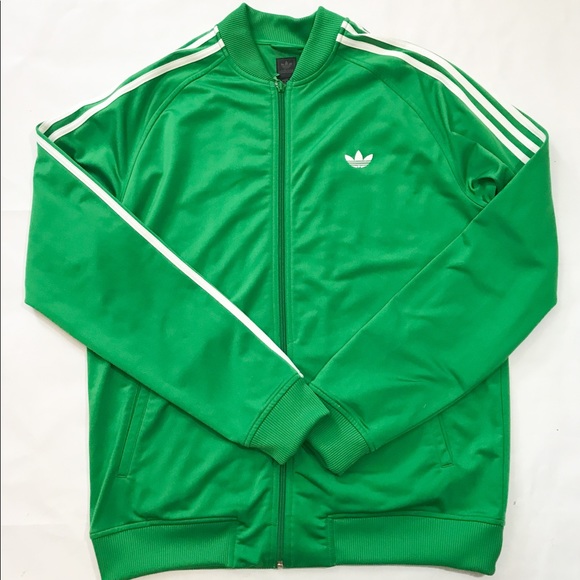 green adidas track jacket mens